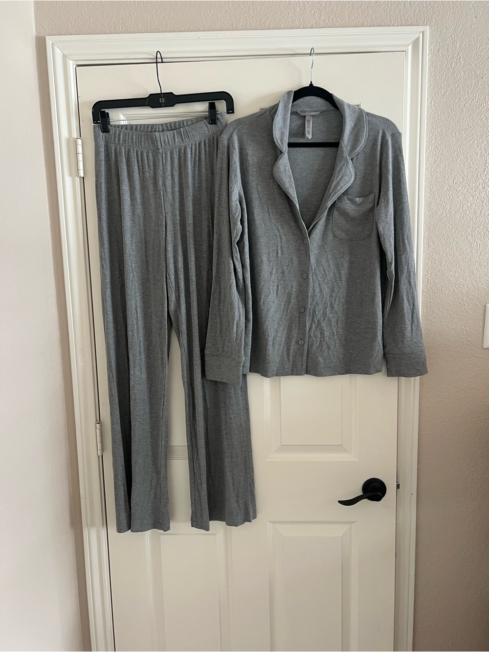 Skims Soft Lounge Rib Longe Sleeve Pajama Set
